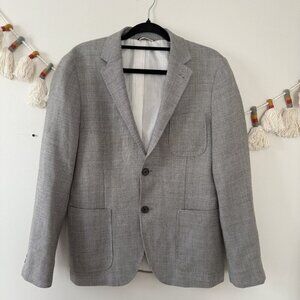 Frank & Oak Laurier Fit Wool Houndstooth Single Breasted Sport Coat Blazer 38
